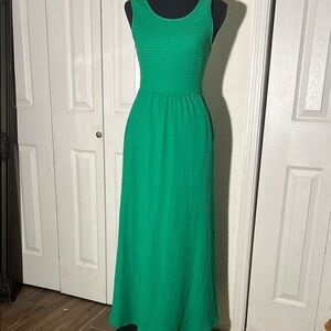 Chic Sleeveless Green Maxi Dress